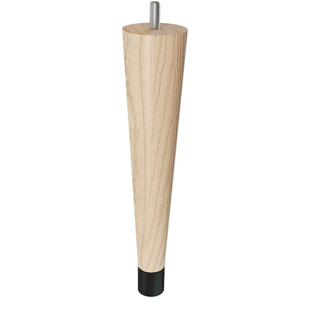 9 Round Tapered Leg With Bolt And 1 Flat Black Ferrule - Ash